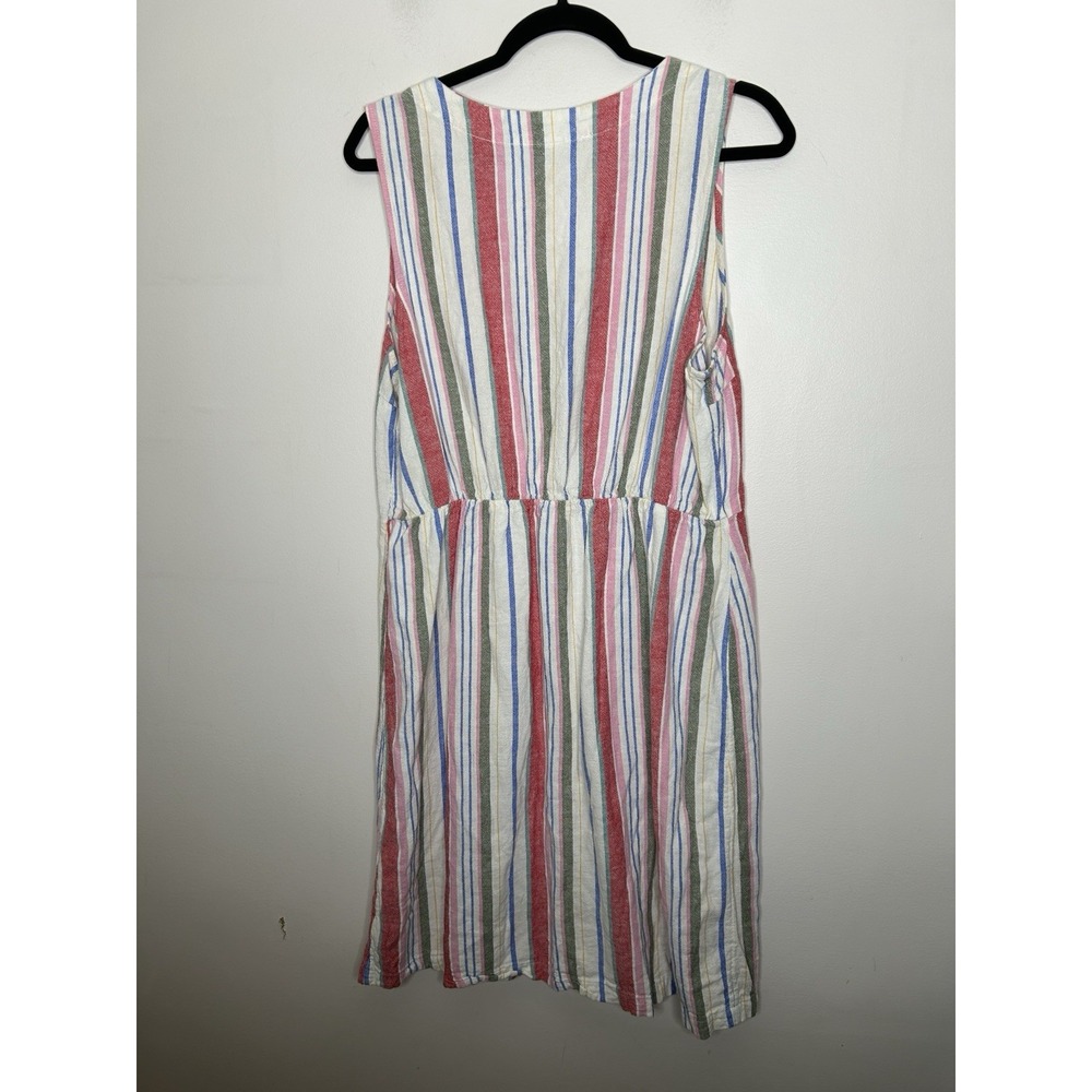 Old Navy Gauzy Shift Dress Full Button Sleeveless Linen Beachy Coastal Sz Large - Picture 6 of 10